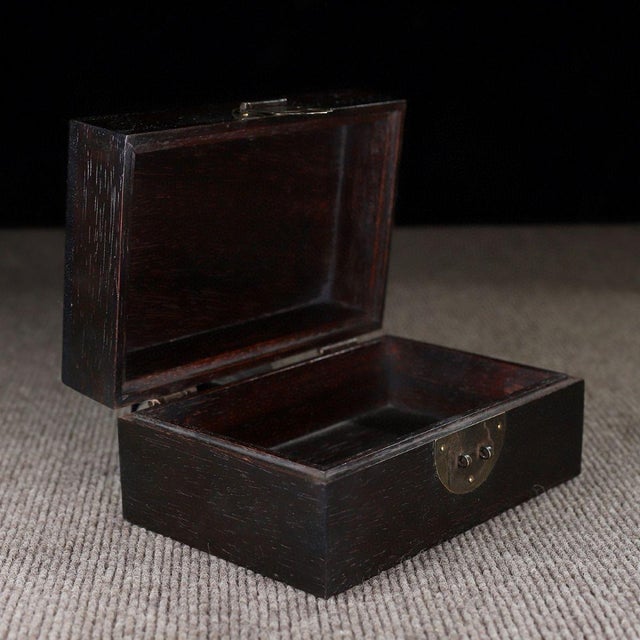 Brown Vintage Sandalwood Jewelry Box With Mother-of-Pearl Bird & Floral Inlay For Sale - Image 8 of 9
