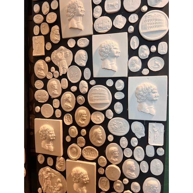 Late 20th Century Large Pair of Grand Tour Revival Classical Intaglio and Cameo Casts & Wood Panels For Sale - Image 5 of 15