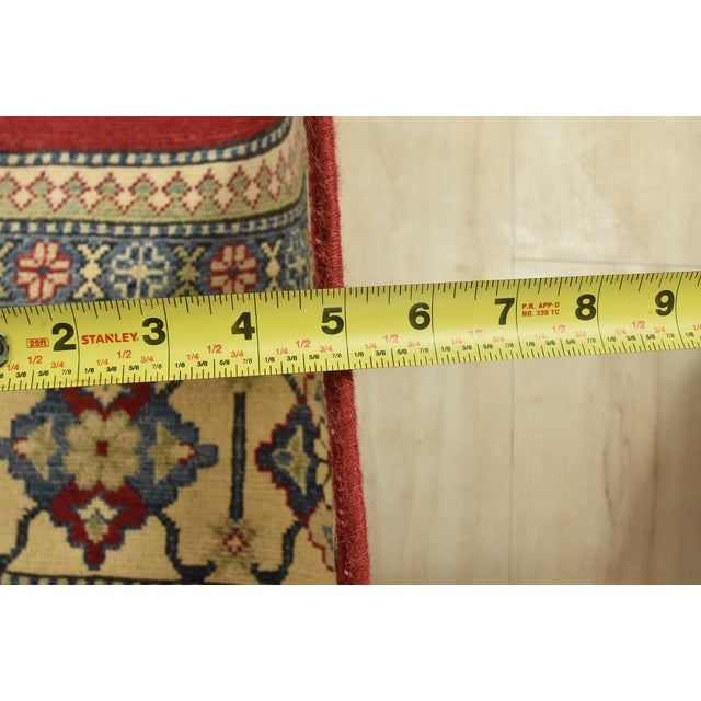 Kazak Rug 10′ X 14’5” Red Wool Traditional Hand-Knotted Oriental Carpet For Sale - Image 13 of 15