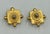 1980s Gerard Yosca Amber Glass Gold Toned Pierced Earrings Signed Vintage For Sale - Image 5 of 6