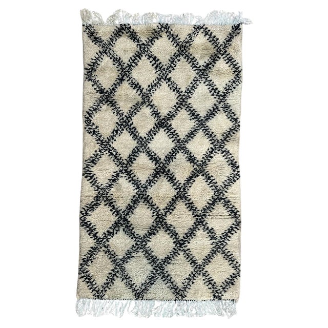 Mid-Century Moroccan Berber Beni Ouarain Rug, 1940s For Sale