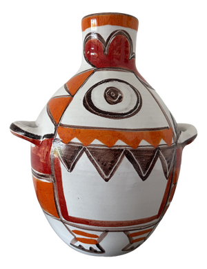 Vintage Hand-Painted Studio Ceramic Vase by Giovanni De Simone, 1965