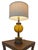 Mid-Century Modern Pair Mid Century Modern Amber Articulated Brass and Wood Table Lamp For Sale - Image 3 of 12