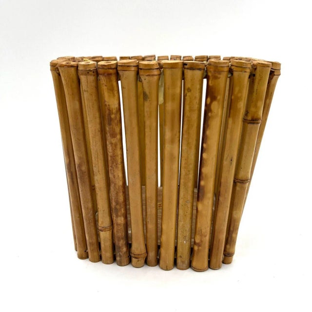 Mid 20th Century Mid-Century Modern Bamboo Basket For Sale - Image 5 of 9