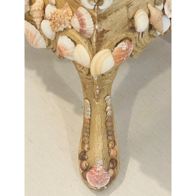 1940s 1940s Gorgeous Pair Neoclassical Sea Shell Grotto Encrusted Ottomans For Sale - Image 5 of 5