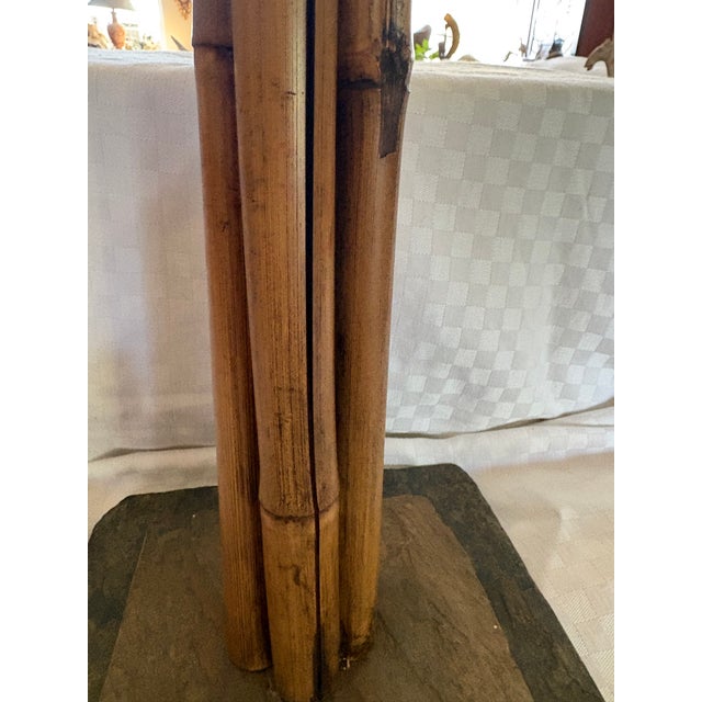 1950s Mid-Century Modern Bamboo and Slate Lamp For Sale - Image 4 of 18