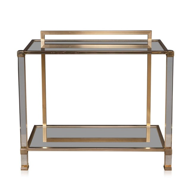 French Brass and Acrylic Glass Console Table by Pierre Vandel, 1970 For Sale - Image 15 of 15