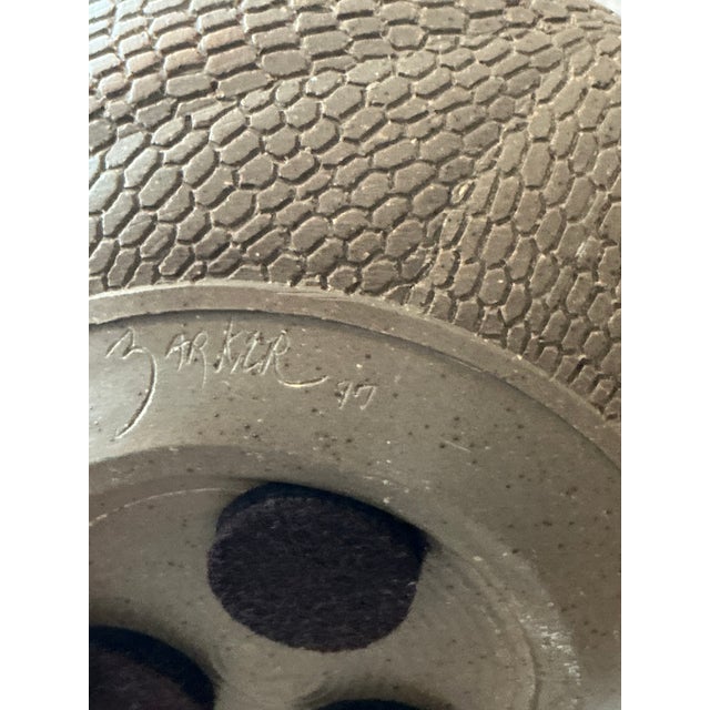 Late 20th Century Vintage Boho Snake Skin Original Studio Pottery Vase For Sale - Image 5 of 12