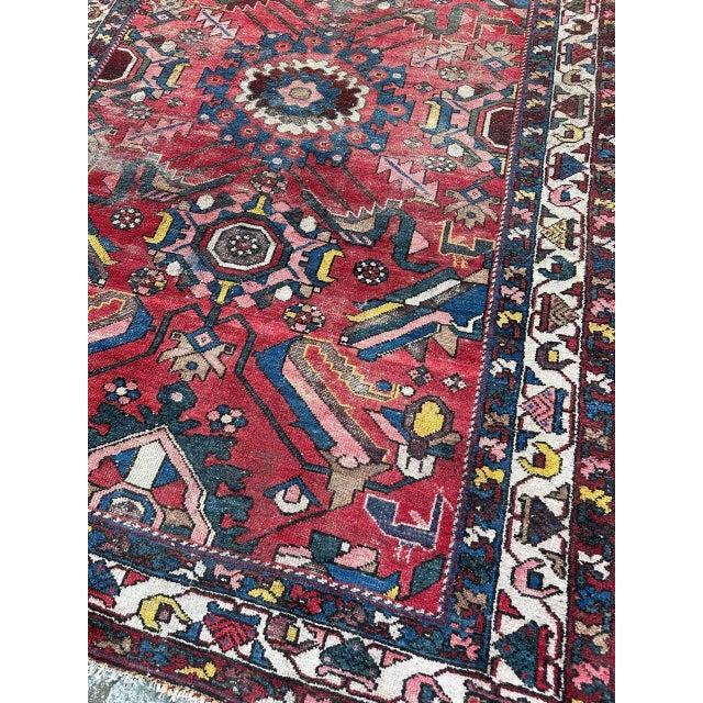 Mid-Century Distressed Mazlaghan Rug, 1940s For Sale - Image 15 of 18