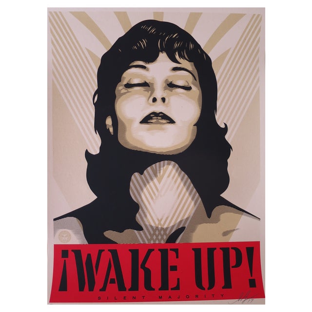 Shepard Fairey, Wake Up, 2017, Screen print For Sale