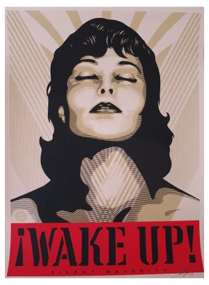 Shepard Fairey, Wake Up, 2017, Screen print