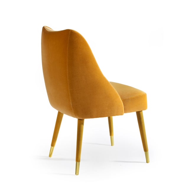 Figueroa Dining Chair in Orange Velvet from Insidherland For Sale - Image 4 of 8