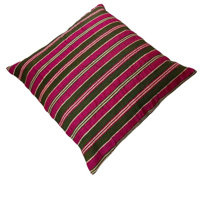 Vintage Turkish Kilim Bench Cushion Cover For Sale - Image 4 of 11