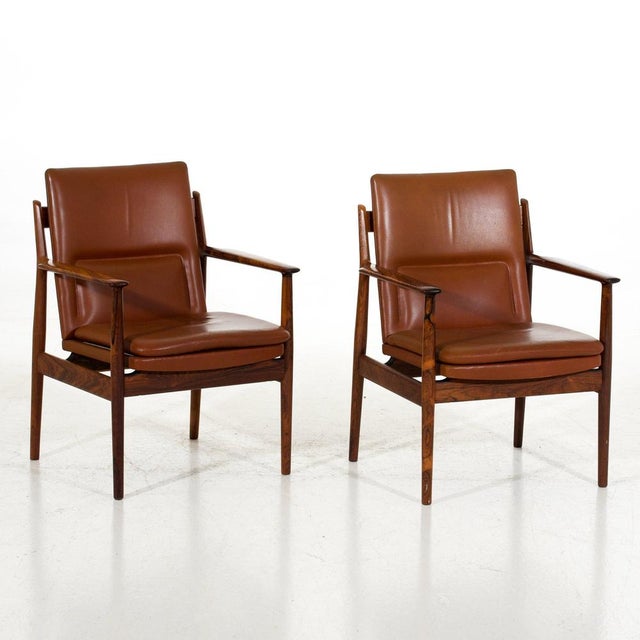 Brown Set of Danish Armchairs, 1960s For Sale - Image 8 of 8