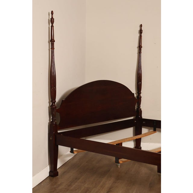 Wood Craftique Mebane Rice Traditional Mahogany King Four Poster Bed For Sale - Image 7 of 18