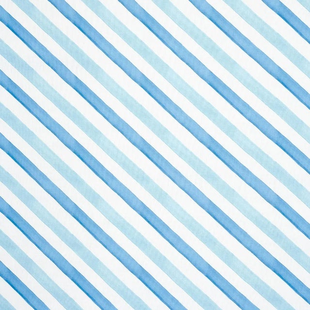 2020s Schumacher Seaside Stripe Indoor/Outdoor Fabric in Ocean For Sale - Image 5 of 5