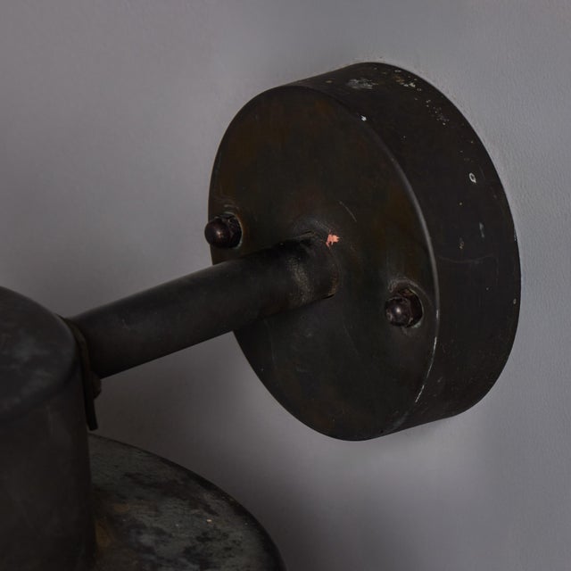 1970s Patinated Metal and Textured Amber Glass Outdoor Sconce Attributed to Hans Agne Jakobsson For Sale - Image 11 of 17