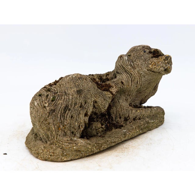 English Reconstituted Stone Dog Spaniel Garden Ornament, England 20th Century For Sale - Image 3 of 7