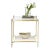 Modern History Square Pom End Table - Brass For Sale