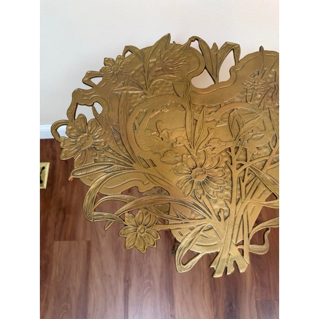 Vintage Art Nouveau Swan Pedestal Side Table Plant Stand For Sale - Image 4 of 16