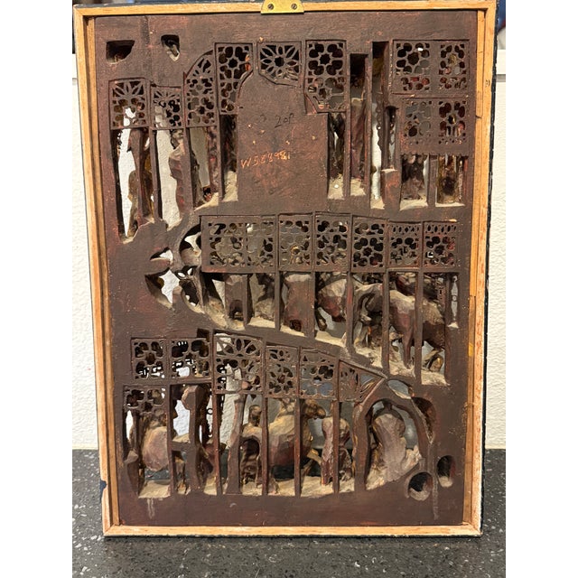 Early 20th Century Antique Chinese Carved and Gilded Wood Panel, Often Referred to as Chaozhou Woodcarving For Sale - Image 5 of 12