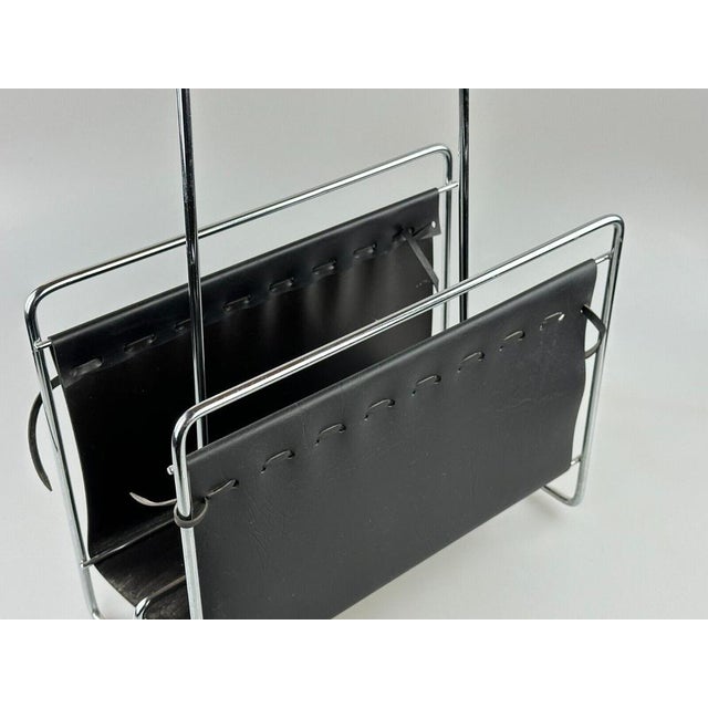 Mid-Century Newspaper Stand in Metal and Teak, 1970s For Sale - Image 10 of 15