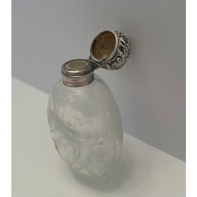 Vintage English Crystal Bottle With Sterling Top | Chairish