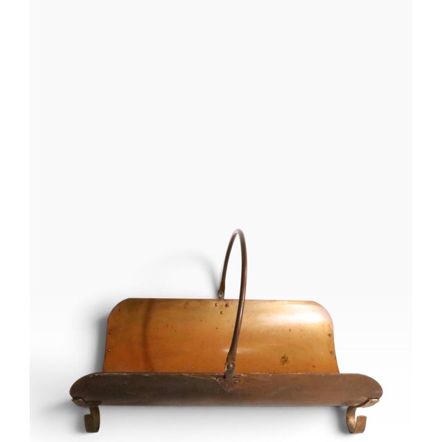 Mid 20th Century Vintage Brass Fireplace Log Holder For Sale - Image 5 of 6