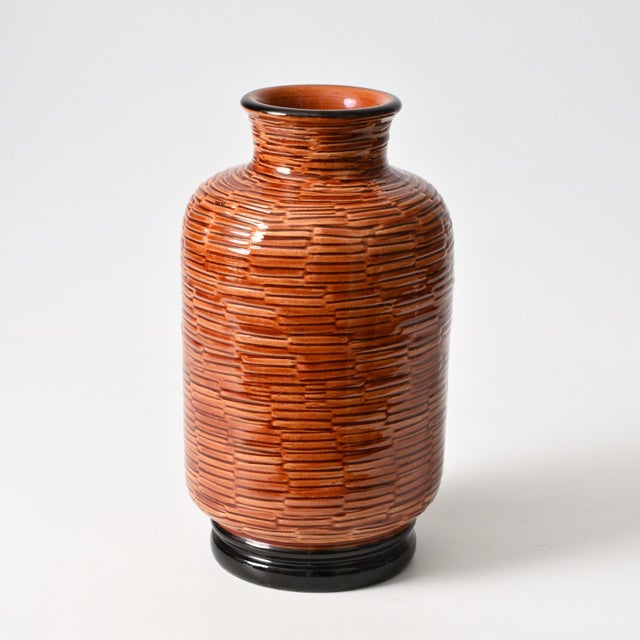 Basket Weave Pattern Vase by Aldo Londi for Bitossi, 1970s For Sale - Image 6 of 8