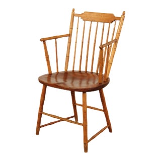 Antique American Birdcage Windsor Arm Chair For Sale