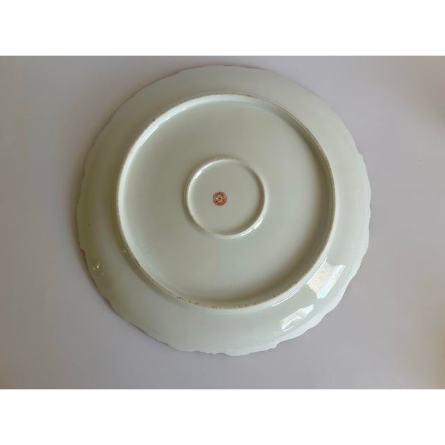 Antique Limoges Hand-Painted Porcelain Platter, Gilt Scalloped Rim, c.1890s For Sale - Image 11 of 12