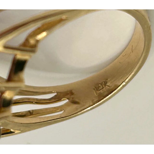 Metal 14k Yellow Gold 9 Carat Oval Amethyst & Diamond Ring Size 6 For Sale - Image 7 of 10