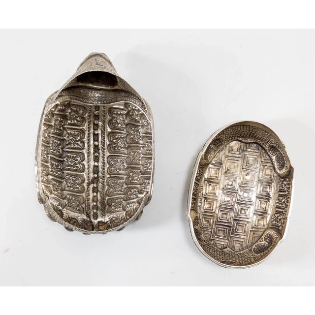 Silver Early 20th Century South East Asian Silver Turtle Form Betel Box For Sale - Image 8 of 11