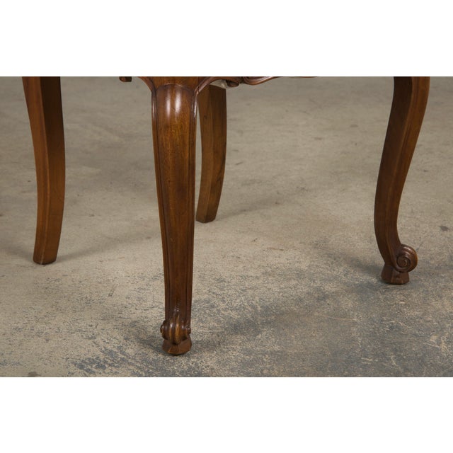 Sky Blue 19th Century French Louis XV Style Walnut Dining Chairs in Light Blue Plaid - Set of 8 For Sale - Image 8 of 12