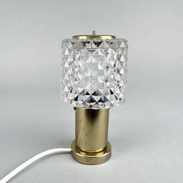 Glass Table Lamp attributed to Kamenicky Senov, Former Czechoslovakia, 1970s For Sale - Image 6 of 10