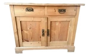 Vintage Rustic Style Natural Pine Buffet Cupboard Cabinet