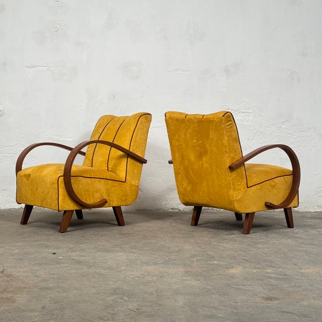 Brown Art Deco Chairs by Jindřich Halabala for Up Závody, 1930s, Set of 2 For Sale - Image 8 of 13