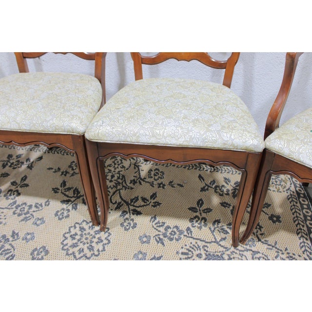 1960s Set of 6 Vintage Cherry French Provincial Ladder Back Dining Chairs, 37” H For Sale - Image 5 of 18