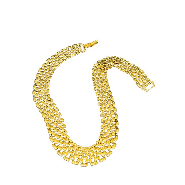 Gold Vintage Napier Yellow Gold Bismark Chain Necklace – 16.25” Glossy Panther Link Collar For Sale - Image 8 of 8