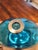 Mid-Century Modern Vintage Murano Oggetti Fent Italy Blue Glass Sculpture Bottle - Signed Leo De Carlo for Oggetti For Sale - Image 3 of 10