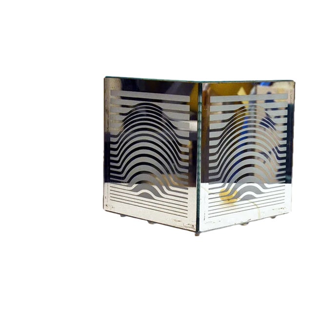 Optical Mirrored Table Lamp by Victor Vasarely, 1960s For Sale