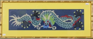 "Chinese Dragon" Framed Needlepoint PAnel
