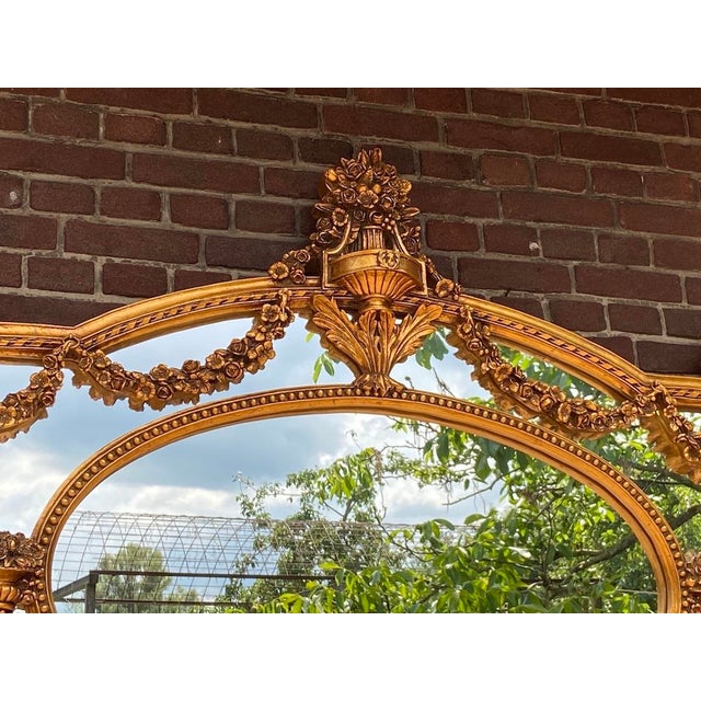 Gold 1980s Italian Baroque Gold Beech Mirror Wall 1pc For Sale - Image 8 of 12