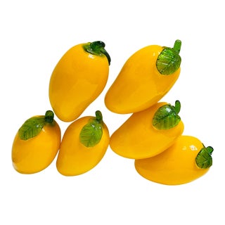Mid Century Modern Murano Glass Fruit - 6 Piece Set For Sale