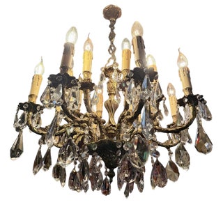 Antique French Louis XV Crystal Chandelier, 1890s For Sale