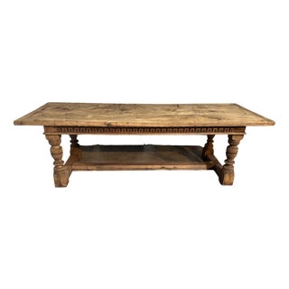 Larger Oak Farmhouse Dining Table, 1925 For Sale