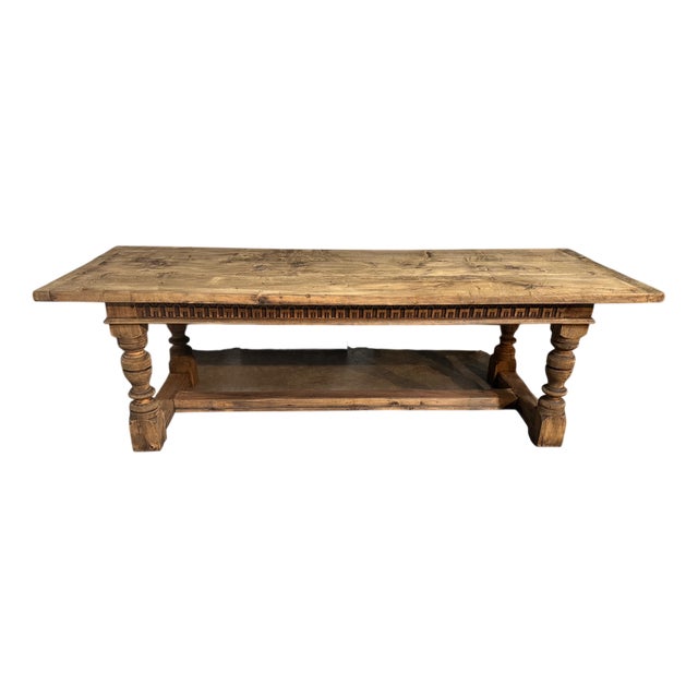 Larger Oak Farmhouse Dining Table, 1925 For Sale