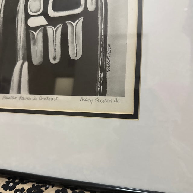 1970s Alaskan Raven in Contrast Framed Serigraph For Sale - Image 4 of 10