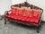 Red Vintage Qing Dynasty Carved Rosewood + Marble Sofa For Sale - Image 8 of 12