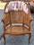 Late 20th Century Italian Louis XV Style Walnut Double Wall Caned and Upholstered Bergère Armchair For Sale - Image 10 of 15